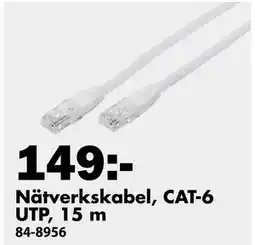 Biltema Nätverkskabel, CAT-6 UTP, 15 m erbjuda