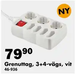 Biltema Grenuttag, 3+4-vägs, vit erbjuda