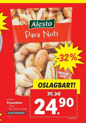 Lidl Paranötter erbjuda