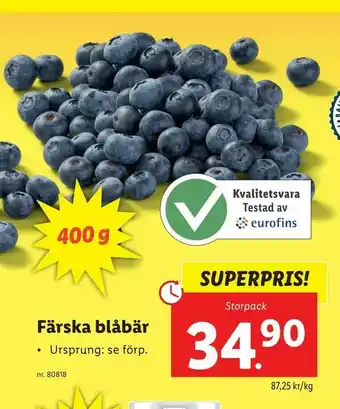Lidl Färska blåbär erbjuda