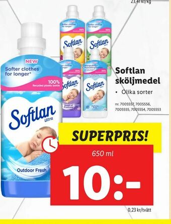 Lidl Softlan sköljmedel erbjuda