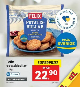 Lidl Felix. potatisbullar erbjuda
