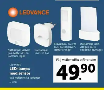 Lidl LED-lampa med sensor erbjuda