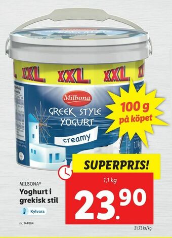 Lidl Yoghurt i grekisk stil erbjuda