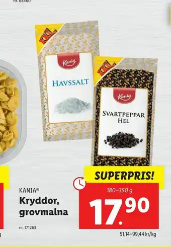 Lidl Kryddor, grovmalna erbjuda