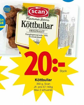 Matöppet Köttbullar erbjuda