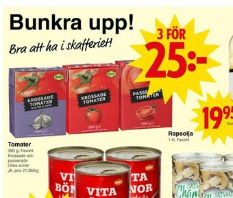 Matöppet Tomater erbjuda
