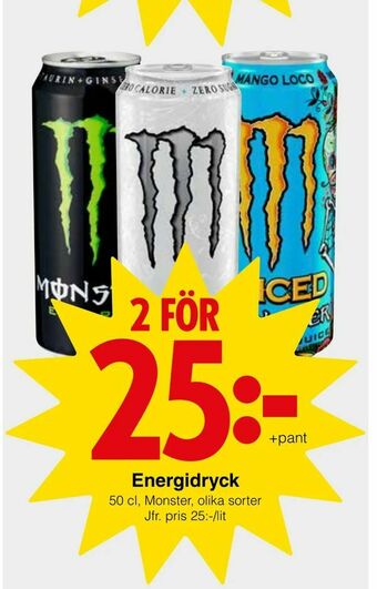 Matöppet Energidryck erbjuda