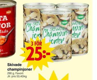 Matöppet Skivade champinjoner erbjuda