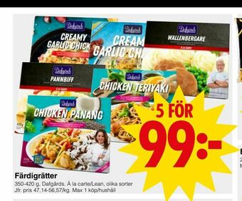 Matöppet Färdigrätter erbjuda