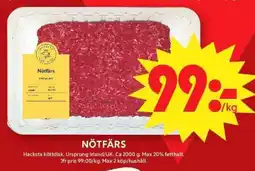 ICA Supermarket Nötfärs erbjuda