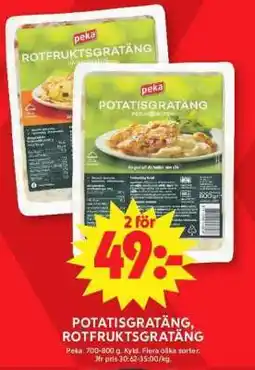 ICA Supermarket POTATISGRATÄNG, ROTFRUKTSGRATÄNG erbjuda
