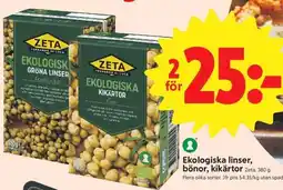 ICA Supermarket Ekologiska Linser, Bönor, Kikärtor erbjuda