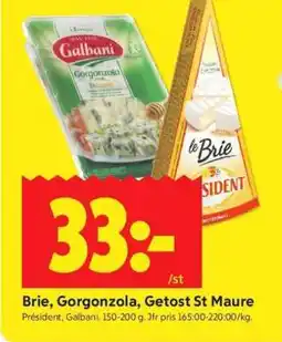 ICA Supermarket BRIE, GORGONZOLA, GETOST ST MAURE erbjuda