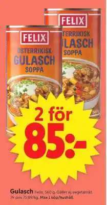 ICA Supermarket Gulasch Felix erbjuda