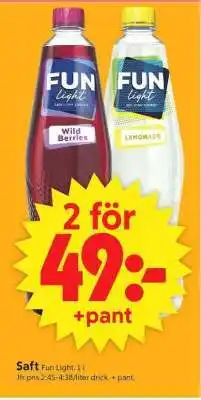 ICA Supermarket Saft Fun Light erbjuda