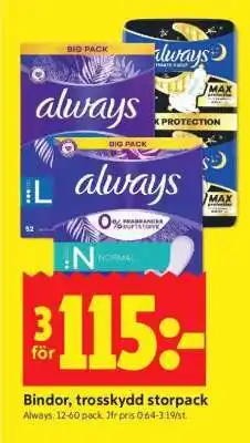 ICA Supermarket Bindor, Trosskydd Storpack erbjuda