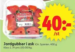 ICA Supermarket Jordgubbar i ask erbjuda