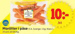 ICA Supermarket MORÖTTER I PÅSE erbjuda
