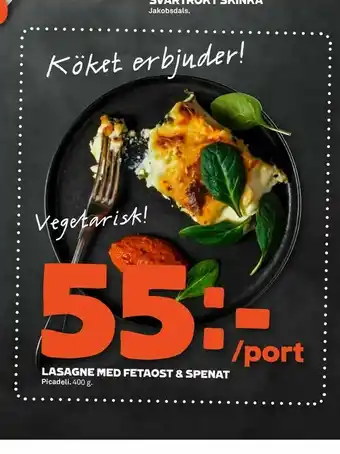 Stora Coop Lasagne med fetaost & spenat erbjuda