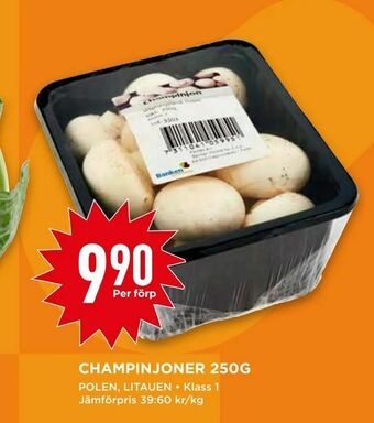 Willys Champinjoner 250g erbjuda
