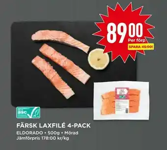 Willys Färsk laxfilé 4-pack erbjuda