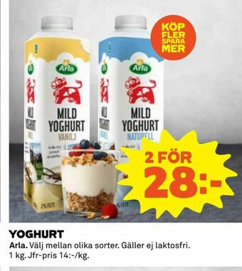 Coop Yoghurt erbjuda