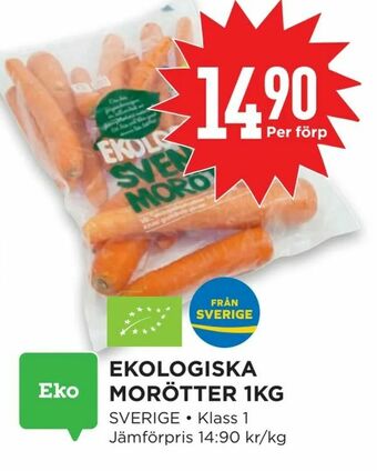 Willys Hemma Ekologiska morötter 1kg erbjuda