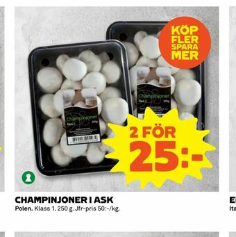 Coop Extra Champinjoner i ask erbjuda
