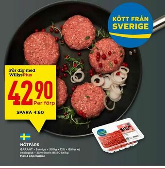 Willys Nötfärs erbjuda