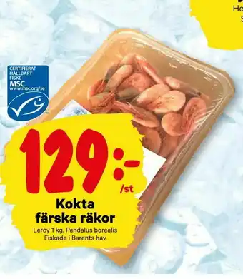 Kokta färska räkor