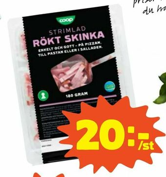 Coop Strimlad rökt skinka erbjuda