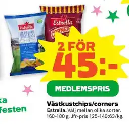 Stora Coop Västkustchips, Corners erbjuda