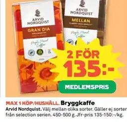 Coop Arvid Nordquist Bryggkaffe erbjuda