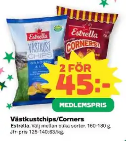Coop Västkustchips, Corners erbjuda