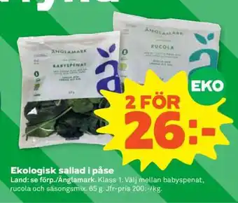 Ekologisk Sallad i Påse