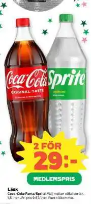 Coop Coca Cola, Fanta, Sprite erbjuda