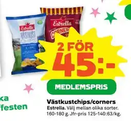 Stora Coop Västkustchips/corners, Medlemspris erbjuda