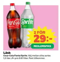 Coop Läsk, Medlemspris erbjuda