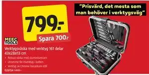 Jula Verktygsväska med verktyg 161 delar 43x28x13 cm erbjuda