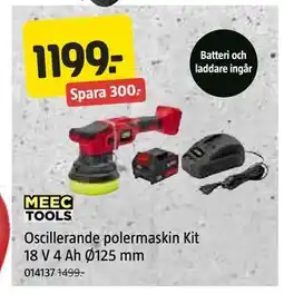 Jula Oscillerande polermaskin Kit 18 V 4 Ah Ø125 mm erbjuda