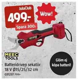 Jula Batteridriven sekatör 18 V Ø15/25/32 cm, Medlemspris erbjuda