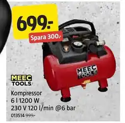 Jula Kompressor 6 l 1200 W 230 V 120 l/min @6 bar erbjuda