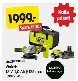 Jula Vinkelslip 18 V 4,0 Ah Ø125 mm erbjuda