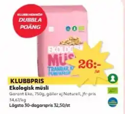 Hemköp Garant Ekologisk müsli erbjuda