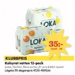 Hemköp LOKA Kolsyrat vatten 12-pack erbjuda