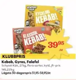 Hemköp Schysst Kak Kebab, Gyros, Falafel erbjuda