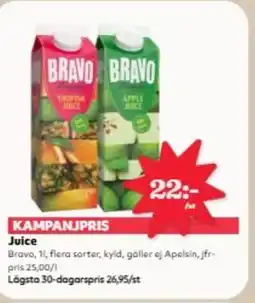 Hemköp Bravo Juice erbjuda