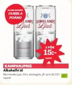 Hemköp Norrlands Ljus Alkoholfri öl erbjuda