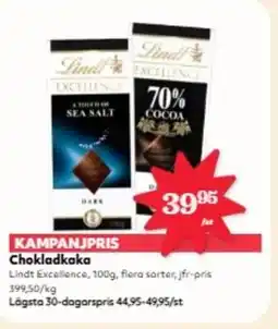 Hemköp Lindt Excellence Chokladkaka erbjuda